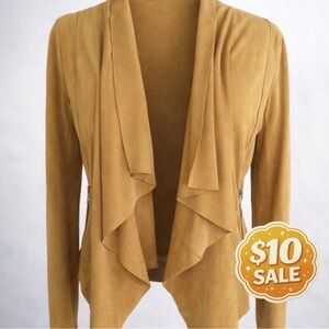 modern boutique-style faux suede drape jacket from Bagatelle